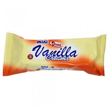 BIS027 - Mini Vanilla Creams 24 x 50g x 200
The All Time traditional Vanilla flavoured cream biscuit, a Family Winner.
A break-time treat.